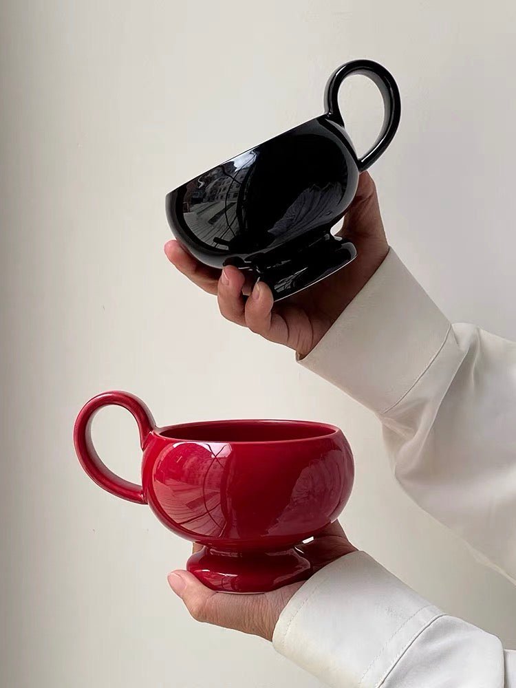 Round Coffee Mug with Big Handles