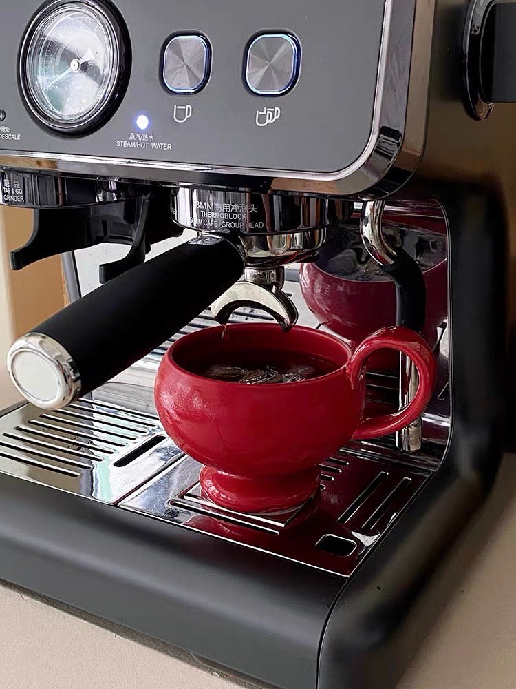 Red Round Coffee Mug with Big Handles